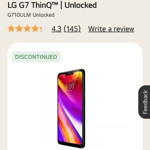 LG G7 ThinQ flagship Android smartphone, 6.1-inch LCD, 4GB RAM, 64GB storage
